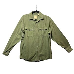 Red Head Field Shirt Men M Green Flannel Cotton Outdoor Button‎ Up Pockets